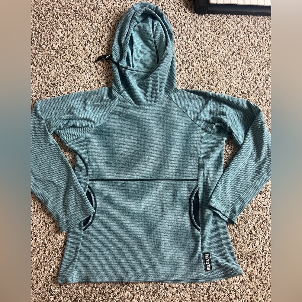 Teal Melanzana Micro Grid Hoodie